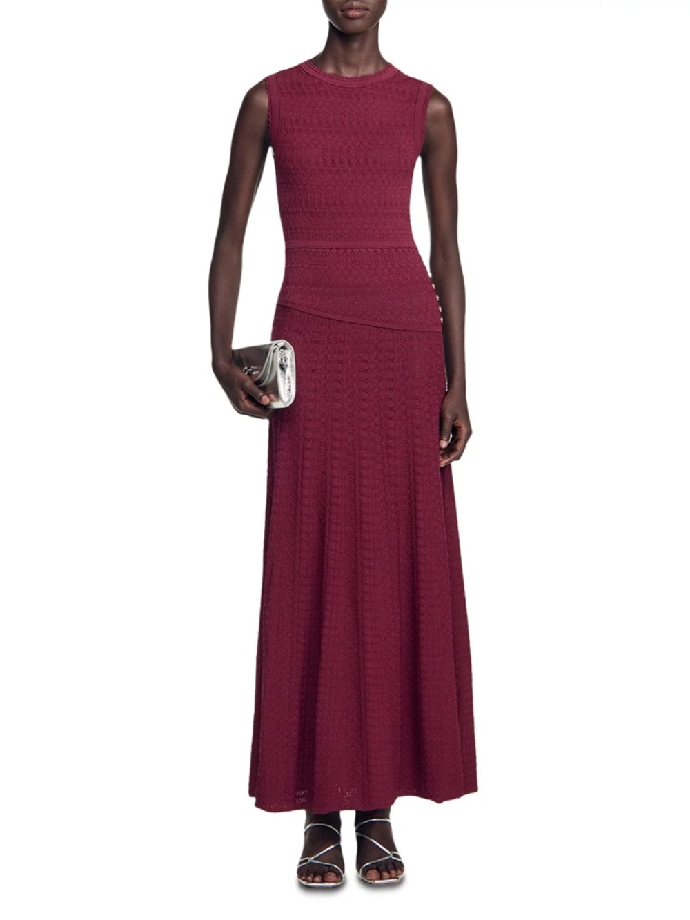 Samantha Pointelle Knit Maxi Dress